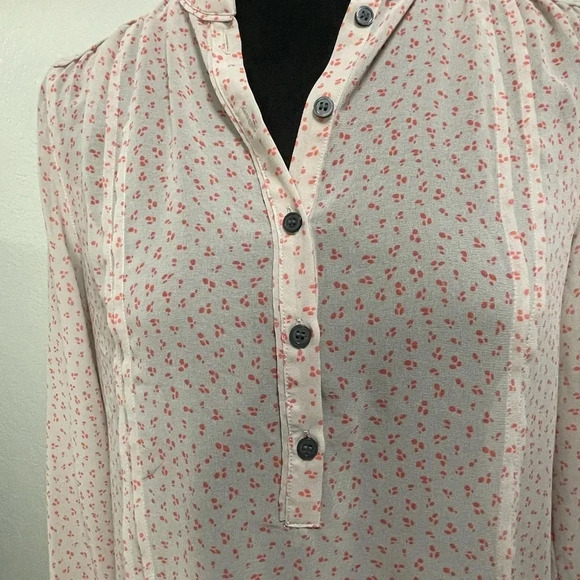 Vintage Halogen Sheer Floral Blouse Size Small - Picture 2 of 5